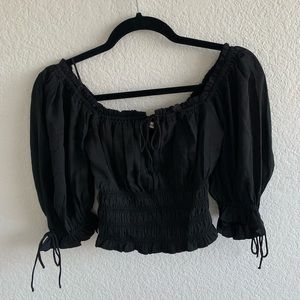 Abercrombie & Fitch black off the shoulder top size XS NWT